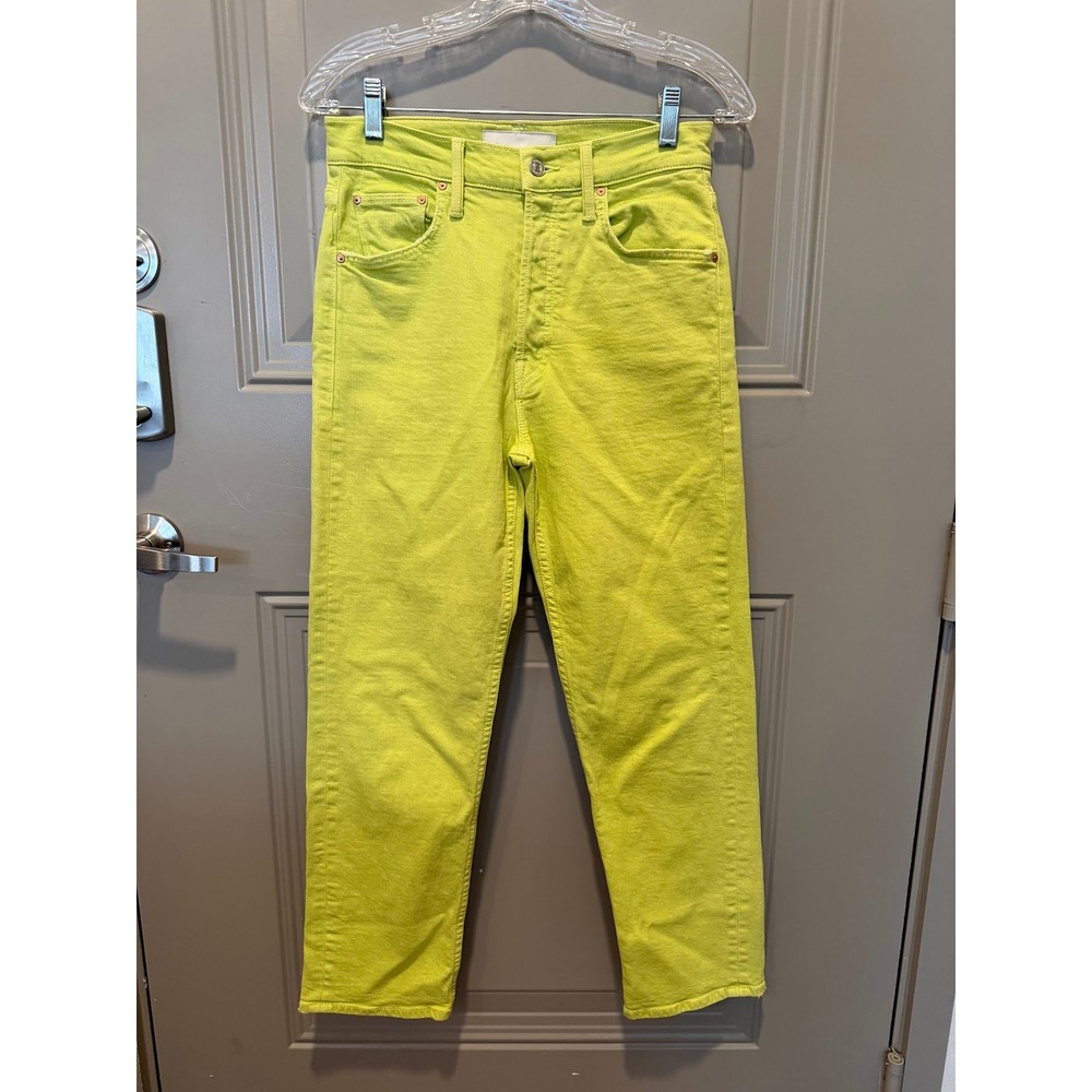 Mother Superior The Tomcat Jeans Yellow Green Size 26
